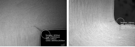 圖14-31 M36螺栓圓角處流線與裂紋形態(tài) 圖14-32 M42螺栓圓角處流線與裂紋形態(tài) 圖14-31 M36螺栓圓角處流線與裂紋形態(tài) 圖14-32 M42螺栓圓角處流線與裂紋形態(tài)
